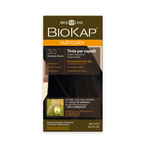 Краска для волос BioKap Nutricolor тёмно-коричневый тон 3.0, 140мл
