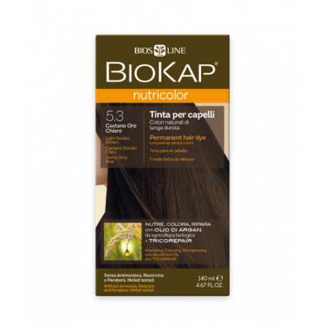 Краска для волос BioKap Nutricolor светло-коричневый золотистый тон 5.3, 140мл