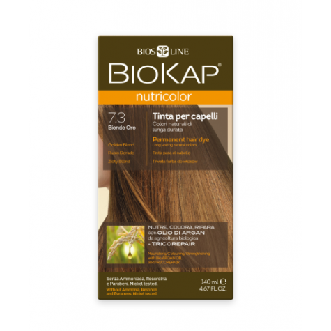 Краска для волос BioKap Nutricolor золотистый блондин тон 7.3, 140мл