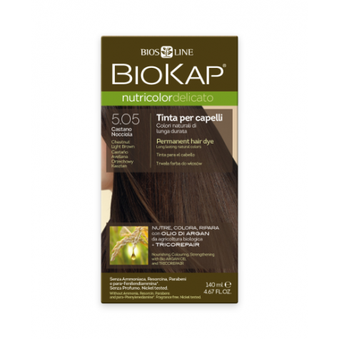 Краска для волос BioKap Delicato каштановый светло-коричневый тон 5.05, 140мл