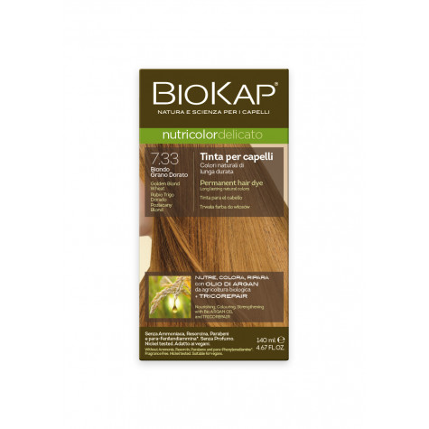 Краска для волос BioKap Delicato блондин золотистый пшеничный тон 7.33, 140мл